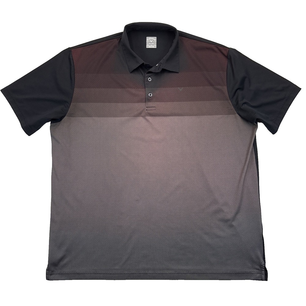 Callaway Opti-Dri Golf Polo Shirt Men's Size XXL Ombre Striped Black Athleisure